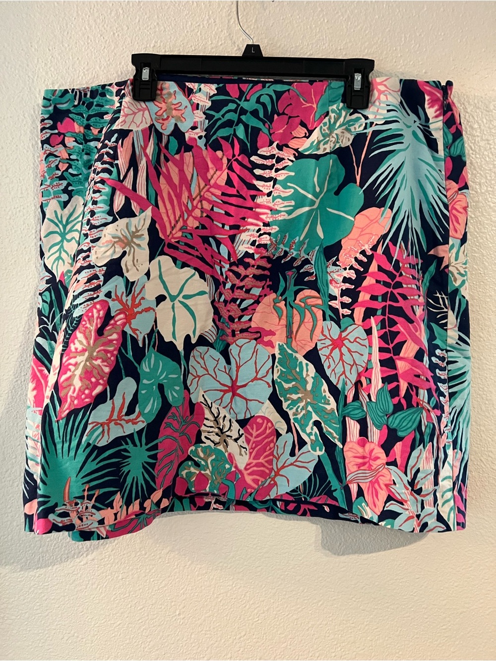 Talbots Tropical Wrap Skort in Navy, Pink & Teal